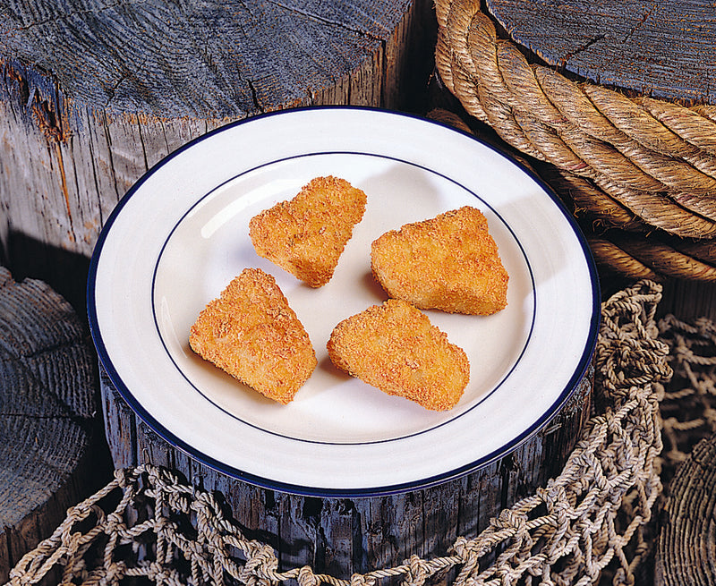 1/10 lb Crunchy Raw Breaded Cod Nuggets 1 oz
