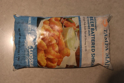 Landshark ® Beer Battered Shrimp 4/2.5 lb 31/35 Tail-Off