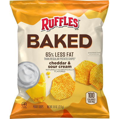 Ruffles Baked Potato Crisps Cheddar & Sour Cream Naturally & Artificially Flavored 0.8 oz