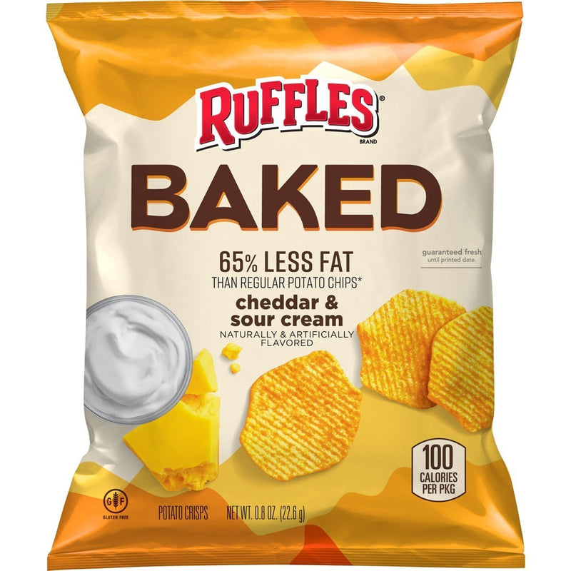 Ruffles Baked Potato Crisps Cheddar & Sour Cream Naturally & Artificially Flavored 0.8 oz