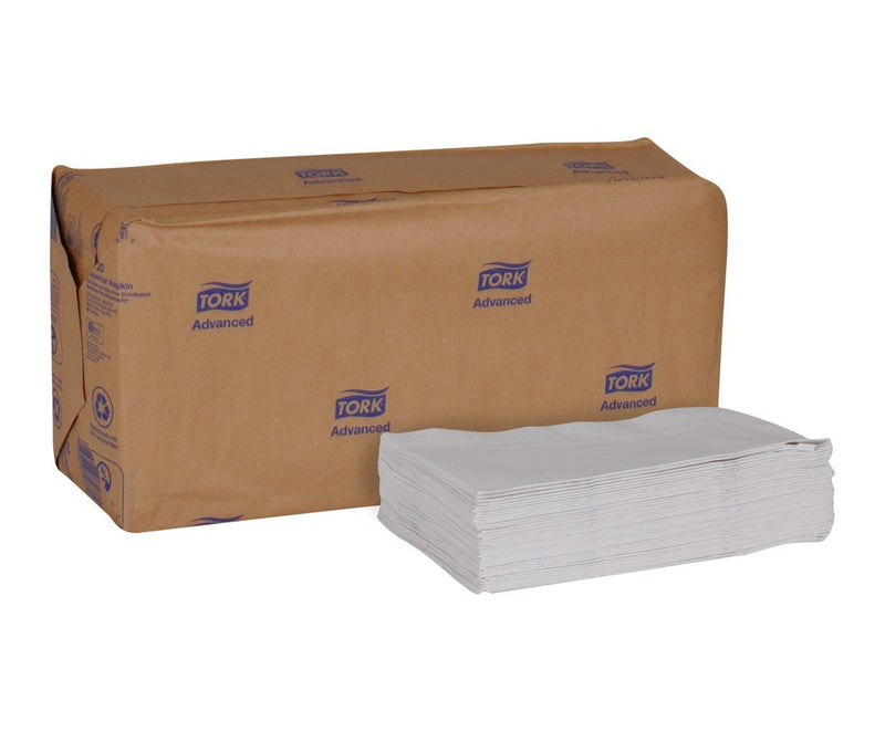 Tork Advanced Soft Minifold Dispenser Napkin, 1/8 Fold, 1-Ply, 13' X 12', White. 12 X 500