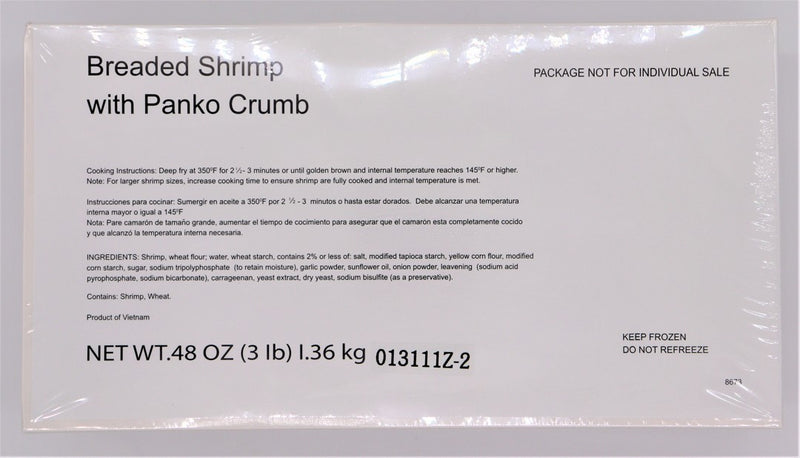 Buffet Butterfly Shrimp 26/30 4-3 lb