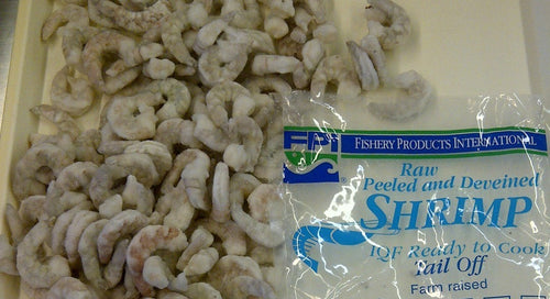 6/3 lb Raw Peeled and Deveined Shrimp, IQF Ready to Cook, Tail Off, Medium Pieces 60-90 pieces/lb