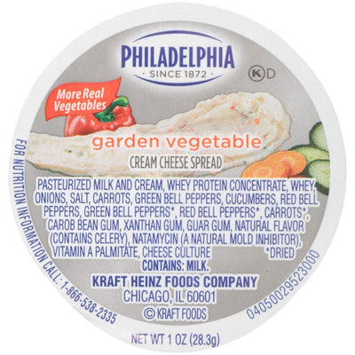 Philadelphia Garden Vegetable Cream Cheese Spread, 1 oz. Cup (Pack of 100)