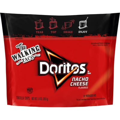 Doritos Nacho Cheese Reduced Fat Tortilla Chips Top N Go 1.4 Ounce/44