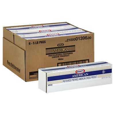 KRAFT American White Cheese, 5 lb. Loaf (Pack of 4)