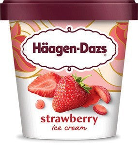 Haagen Dazs Strawberry Ice Cream 14 oz 3.85 in X 3.85 in X